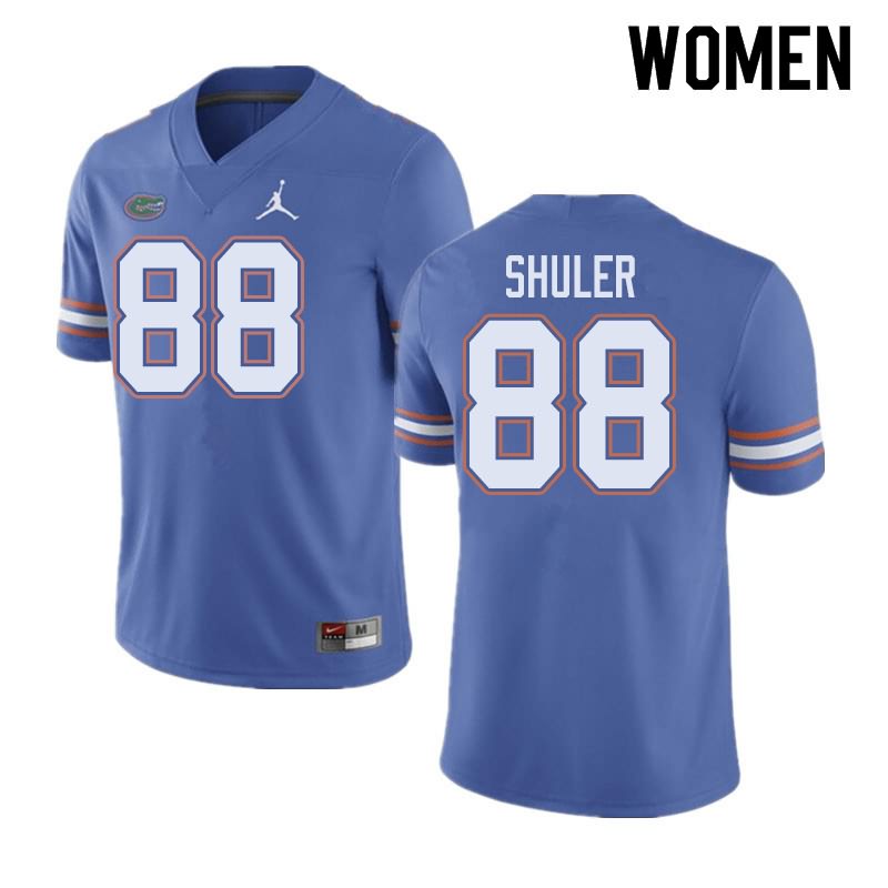 Women's NCAA Florida Gators Adam Shuler #88 Stitched Authentic Jordan Brand Blue College Football Jersey LJR6565NH